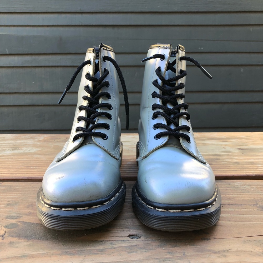 Dr. Martens Silver/Light Blue Boots